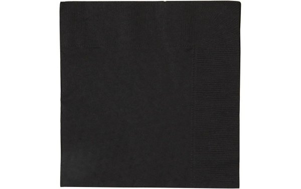 Creativ Company Papierservietten Schwarz 33 cm x 33 cm, 20 Stück, Schwarz