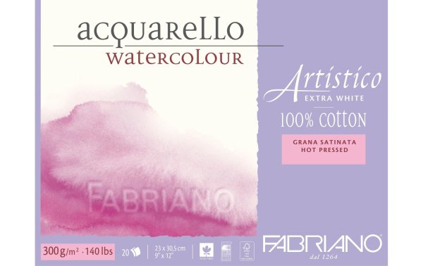 Fabriano Aquarellblock Artistico Extra White 23 x 30.5 cm