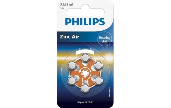 Philips Hörgerätbatterie ZA13 6 Stück