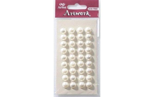 Artoz Perlensticker Art-Work Perlen 10 mm Weiss, 1 Bogen