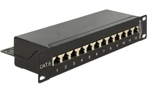 Delock Netzwerkpanel 12 Port 10" Cat.6 LSA Schwarz