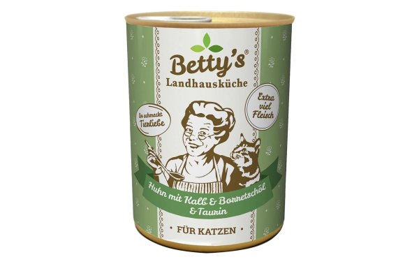 Bettys Landhausküche Nassfutter Huhn mit Kalb & Borretschöl, 400 g