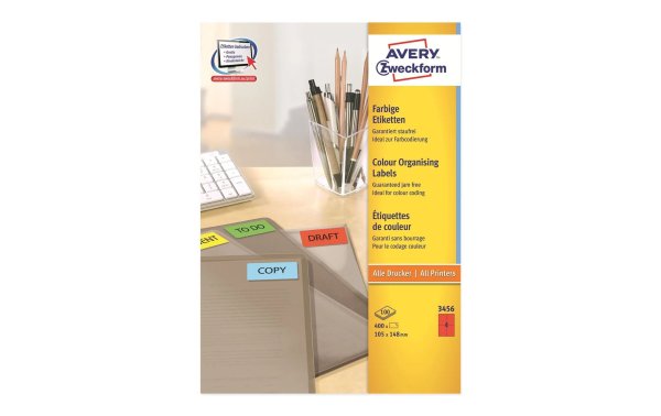 Avery Zweckform Universal-Etiketten Rot, 100 Blatt