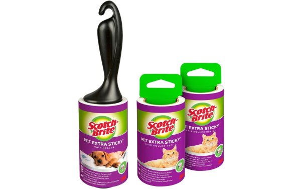 Scotch-Brite Kleiderroller Pet Extra, 1 Roller mit 2 Ersatzrollen