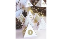 Heyda Adventskalender Bastel Set 8 x 8 x 9 cm, Gold/Weiss