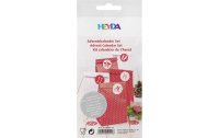 Heyda Adventskalender Set 18 x 9.7 x 6 cm, Rot/Weiss