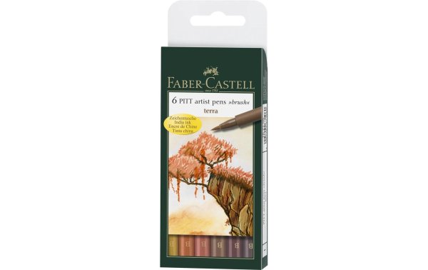 Faber-Castell Tuschestift Pitt Artist Pen Terra 6er Etui