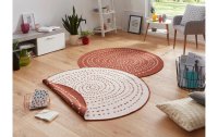 Northrugs Teppich Outdoor Twin, rund Ø 140 cm, Terrakotta-Creme