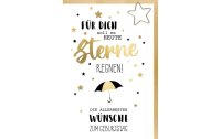 Braun + Company Geburtstagskarte Sterne Regen 11.5 x 17 cm