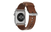 Nomad Lederarmband Modern Strap Apple Watch Braun/Silber