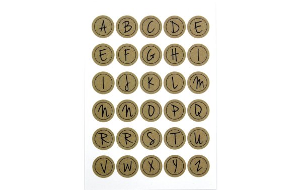 Artoz Buchstabensticker Alphabet 6 Stück Braun