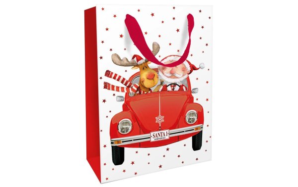 Braun + Company Geschenktasche Santas Red Car 26 x 36 x 13 cm