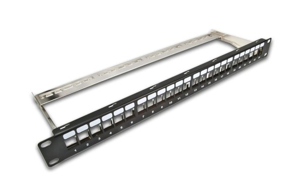 Wirewin Patchpanel 24 Port, Keystone, 1HE 19"-Rack Schwarz