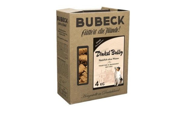 Bubeck Hundekuchen Dinkel Bully Biskuit weizenfrei, 4 kg