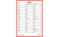 Simplex Kalender 2024, A4, Rot/Weiss