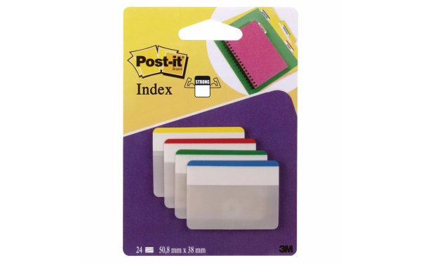 Post-it Page Marker Index Strong Blau/Gelb/Grün/Rot, 4 Stück