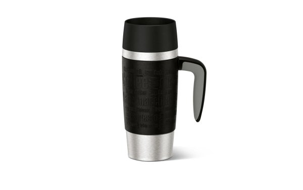 Emsa Thermobecher Travel Mug Handle 360 ml, Schwarz