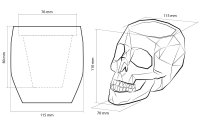 concrette Pflanzengefäss Totenkopf 11.5 x 16.5 cm, Grau