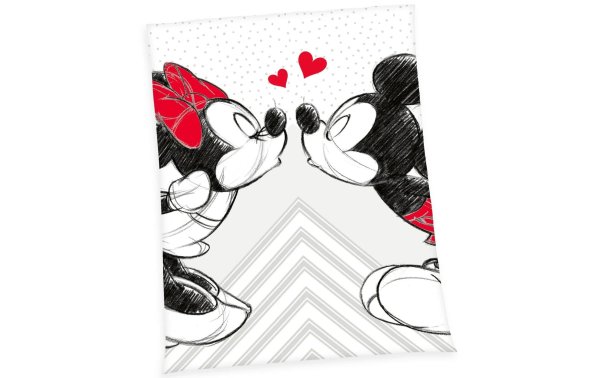 Herding Decke Mickey & Minnie Mouse 150 x 200 cm, Rot/Schwarz/Weiss