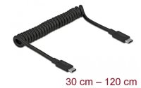 Delock USB 3.0-Spiralkabel 10Gbps, 3A USB C - USB C 1.2 m