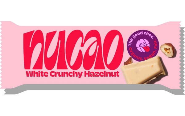 The nu + company Schokoladenriegel Bio Nucao White Crunchy Hazelnut 33 g