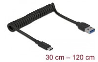 Delock USB 3.0-Spiralkabel 10Gbps USB A - USB C 1.2 m