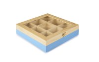 Ibili Teebeutel-Box 9 Fächer, Blau/Braun