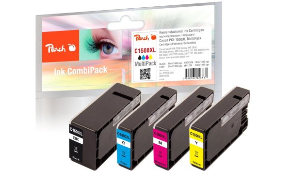 Peach Tinte Canon PGI-1500XL, Multi-Pack BL/C/M/Y