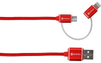 SKROSS USB 2.0-Metallkabel USB A - Micro-USB B/Lightning 1 m