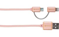 SKROSS USB 2.0-Metallkabel USB A - Micro-USB B/Lightning 1 m