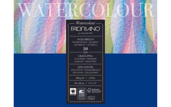 Fabriano Aquarellblock 36 x 48 cm, 300g/m2, 20 Blatt