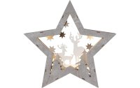 Star Trading Tischdeko Stern Fauna, 34 cm, Holz