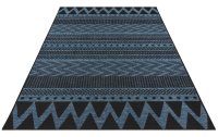 Northrugs Teppich Jaffa Sidon, 70 x 140 cm, Anthrazit/Blau