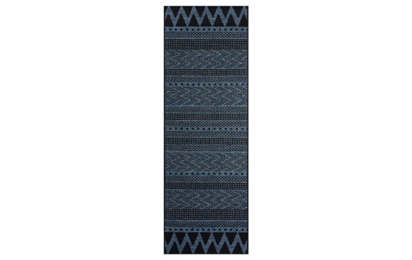 Northrugs Teppich Jaffa Sidon, 70 x 200 cm, Anthrazit/Blau