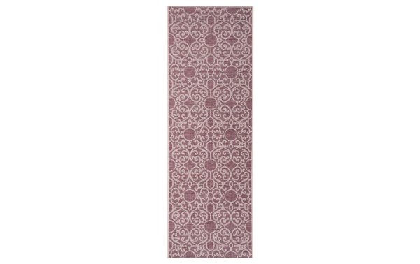 Northrugs Teppich Outdoor Jaffa, 70 x 200 cm, Lila-Beige