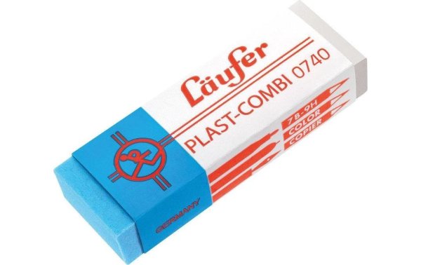 Läufer Radiergummi PLAST COMBI 0740 Blau/Weiss