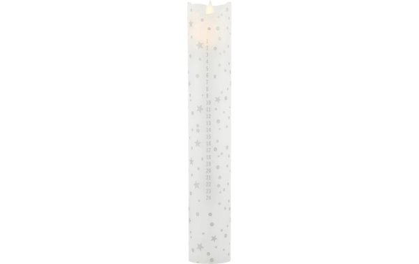 Sirius LED-Kerze Sara Adventskalender, Ø 4.8 x 29 cm, Weiss