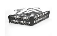 Delock Patchpanel 48 Port Keystone, 19" Rack mit Entlastungsschiene