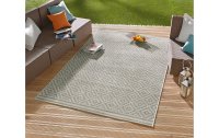 Northrugs Teppich Outdoor Meadow, 160 x 230 cm, Grau-Creme