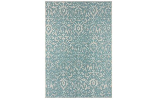 Northrugs Teppich Outdoor Jaffa, 70 x 140 cm, Türkis-Beige