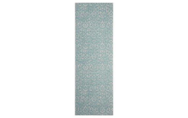 Northrugs Teppich Outdoor Jaffa, 70 x 200 cm, Türkis-Beige