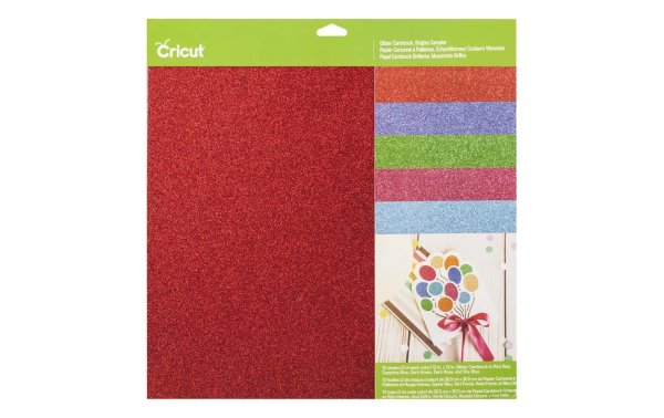 Cricut Bastelkarton Glitter 30.5 x 30.5 cm, 10 Blatt, 5 Farben