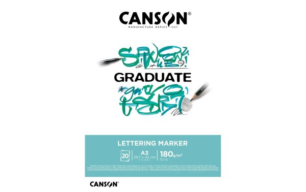 Canson Zeichenblock Graduate Lettering Marker A3, 20 Blatt