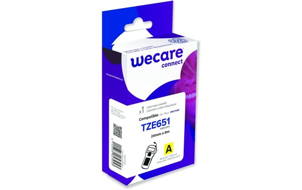 Wecare Beschriftungsband TZE-651 Schwarz auf Gelb