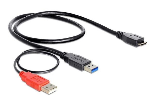 Delock USB 3.0-Y-Kabel  USB A - Micro-USB B 0.6 m