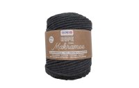 Glorex Wolle Makramee Rope gedreht 5 mm, 500 g, Anthrazit