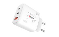 SKROSS USB-Wandladegerät GaN EU, 2x USB-C, 1x USB-A, 65 W, Weiss