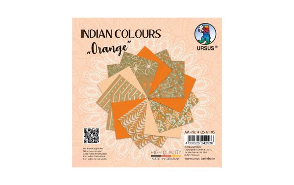 URSUS Bastelpapier Indian Colours 13.7 x 13.7 cm, Orange