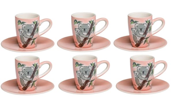 Mila Espressotasse Koala 60 ml , 6 Stück, Rosa