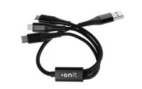 onit USB-Ladekabel USB A - Lightning/Micro-USB B/USB C 0.2 m
